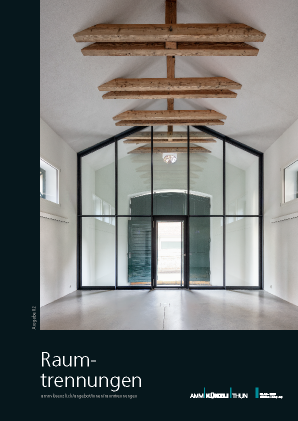 Raum&shy;trennungen-Broschüre AMM Künzli Thun, Design by André Lergier | Lergier Design